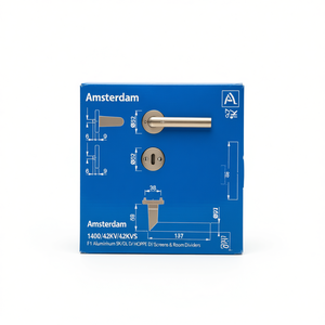 Juego de Rosetas HOPPE Amsterdam 1400/42KV/42KVS de Aluminio F1 Redondas SK/OL DIN Izquierda/Derecha D/D para Biombos y Separadores de Ambientes - Product Image 2