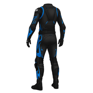 Mono de Motociclismo de Cuero para Hombre, Forro Azul, Piel de Vaca/Canguro, MotoCP, 1 Pieza, Traje de Carreras de Cuero para Motocicleta, con Protecciones de Nivel 2 CE - Product Image 2