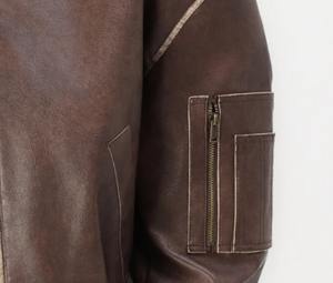 แจ็กเก็ตหนังแท้แฟชั่นตามสั่งของผู้หญิง2025ขายดีเสื้อแจ็กเก็ตหนังแท้สไตล์ระบายอากาศพิมพ์โลโก้ได้ตามต้องการ - Product Image 5