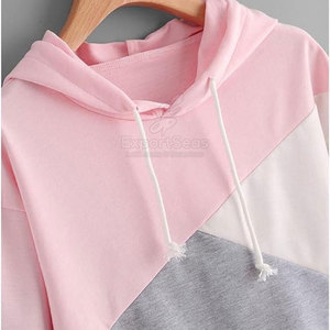 Diseño personalizado uso al aire libre transpirable mujeres Crop Top sudaderas con capucha último color cómodo mujeres Crop Top sudaderas con capucha - Product Image 5