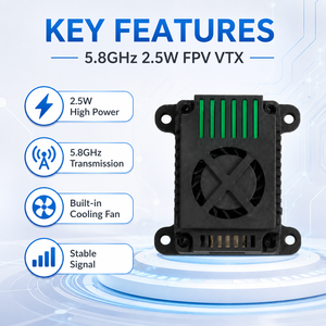 Transmisor de Video FPV VTX de 5.8GHz y 2.5W de Largo Alcance con Disipador de Calor para Drones FPV UAV - Product Image 2