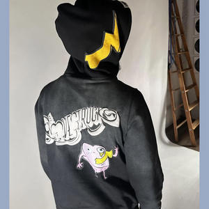 Lightweight Cotton Made Oversized Men Hoodies <b>Factory</b> Manufacturers Cotton Blended Men Puff Printing Hoodies - Product Image 3