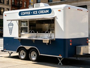 Remolque de Comida Completamente Equipado, Carrito de Café y Helados - Product Image 1