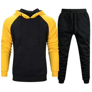 Deux pièces survêtement à capuche pour hommes 100% coton Sport Jogging ensemble veste confortable pantalons de survêtement équipe survêtement pour la saison d'automne - Product Image 4