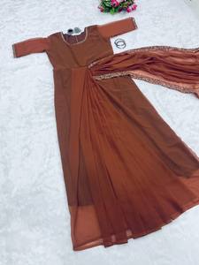 Vestido de encaje bordado de diseñador Saree Vestido de encaje bordado Saree - Product Image 6