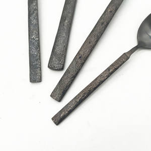 Meilleure vente, ensemble de couverts en acier inoxydable noir mat, cuillère à dîner, fourchette, vaisselle à polir à la machine, ensembles de couverts en métal - Product Image 3