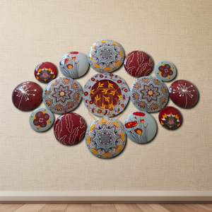 Art mural en fer de conception traditionnelle résistant aux intempéries - Soleil et lune pour la décoration de jardin et de patio en extérieur - Product Image 1