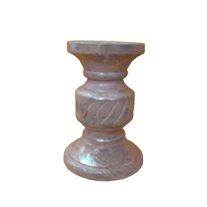 Soporte de vela Interior moderno hecho a mano antiguo gris plata mango sólido madera rústica granja decoración del hogar pieza de acento - Product Image 5