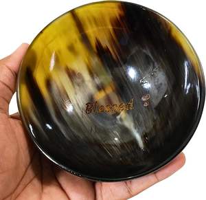 Plato de Cuerno Pulido a Mano Natural, Tazón para Servir con Patrón Artístico, Diseño Clásico Ecológico, Apto para Fiestas, Apto para Lavavajillas - Product Image 6