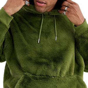 Nouveau design – Sweat-shirts à capuche en sherpa blanc pour hommes – Collection automne – Style kangourou - Product Image 2