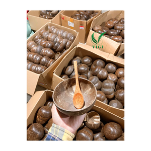 Bol en coquille de noix de coco fabriqué à la main respectueux de l'environnement vietnamien: bols de service naturels et durables pour les smoothies, les salades - Product Image 1