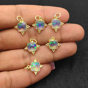 Opale de feu Coussin Lunette Fantaisie 8 MM Charme Petit Pendentif En Gros - Product Image 2