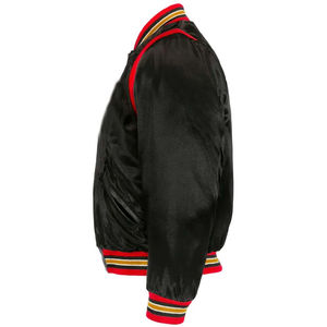 แจ็คเก็ตบอมเบอร์ผ้าซาตินแฟชั่นใหม่ปี 2025 สำหรับผู้ชาย สีสปริงแบบกำหนดเอง แขนเสื้อยืดหยุ่นแบบริบ ป้องกันลม ระบายอากาศได้ดี แจ็คเก็ตผู้ชายด้านหน้า - Product Image 4