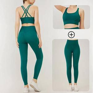 Conjunto de yoga Sujetador deportivo para mujer y mallas Jogging Conjunto de 2 piezas Deportes Mujer Ropa de gimnasio Ropa de mujer Conjunto de yoga - Product Image 4