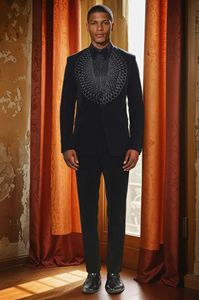 Custom Men's High Quality Embroidery Black Suits 2 Pieces Plus Size Slim Fit Single Breasted <b>Forms</b> Wedding <b>Dress</b> Tuxedo for Men - Product Image 6