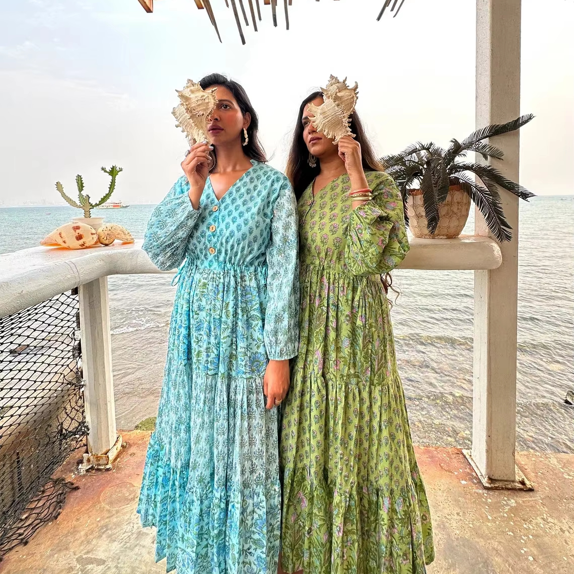 Cotton Casual Long Indian Dress - Boho Revival Fashion