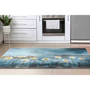 Tapis en chenille motif marguerite : Tapis d'entrée floral avec motifs de bouteilles de verre, tapis à poils doux - Product Image 4