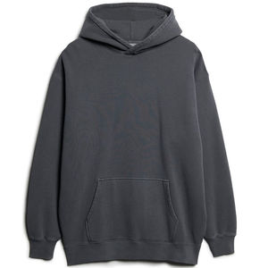 Sweat à capuche vierge de meilleure qualité sans cordon uni avec poches impression bouffante sweats à capuche à ourlet brut pour hommes - Product Image 1
