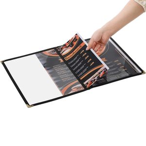 Support de menu de couleur personnalisé en cuir PU Durable de taille A4 à la mode Transparent de haute qualité pour hôtels restaurants bars cafés - Product Image 4