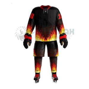 Vente en gros d'uniformes de hockey sur glace à col rond et demi-manches avec impression de logo personnalisé de haute qualité et à bas prix pour les équipes OEM - Product Image 2