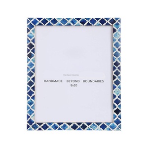 Grossiste Cadre photo en résine pour la maison Cadre photo de table pour la famille Cadre photo rectangulaire en résine design bleu - Product Image 2