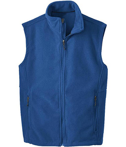 Men's Casual Lightweight Breathable Eco-Friendly Full-Zip Fleece Vest <b>Winter</b> Sports Turn-down Collar Canvas Logo <b>Decoration</b> - Product Image 2
