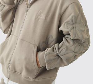 500 GSM haute qualité bouffée impression coton épais poids lourd surdimensionné sweats à capuche unisexe Logo personnalisé à capuche bas prix - Product Image 5