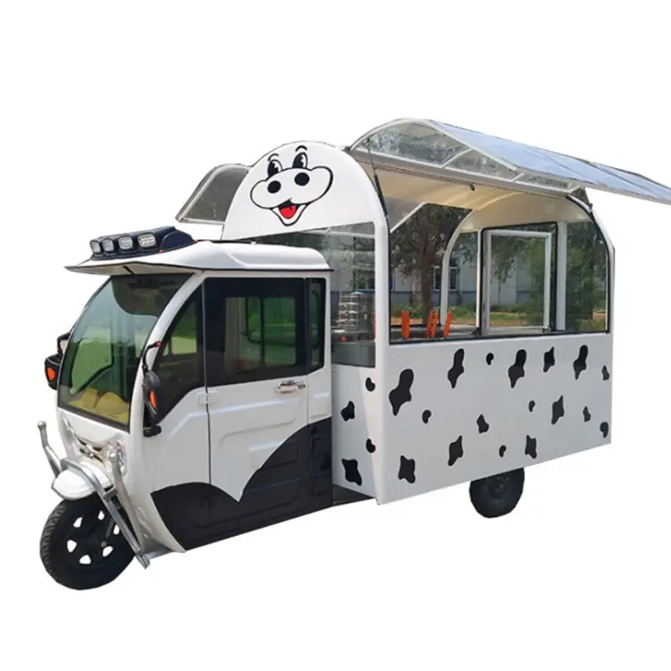 عربة ثلاثية العجلات لتقديم الطعام والهوت دوج بتصميم جديد مخصص