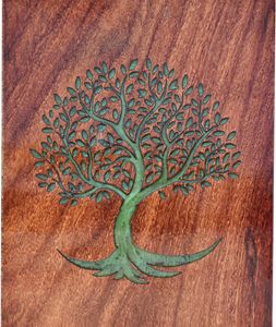 Caja de resina verde para urnas de árbol de la vida, adultos de madera para cenizas, cremación conmemorativa, caja de urna de resina epoxi, Lichtenberg - Product Image 3