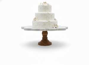 ถาดเสิร์ฟหินอ่อนธรรมชาติงานฝีมือสุดหรู TCE คุณภาพพรีเมียม สำหรับเสิร์ฟเค้ก ขนมหวาน ขนมอบ เหมาะสำหรับงานรอมฎอนและงานแต่งงาน - Product Image 2