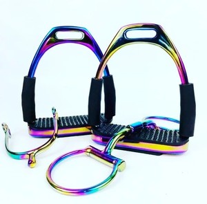 Top Trending Equestrian Collection Stainless Steel Flexi <b>Printed</b> Stirrups <b>Plastic</b> Lightweight Best Collection Premier Wholesaler - Product Image 1