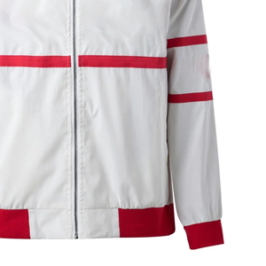 Chaqueta Bomber Reversible Impermeable Reflectante 3M, Blanca y Roja, Estilo Fraternidad Griega, Ropa Urbana, Estilo Universitario, Ribete Acanalado en la Parte Delantera - Product Image 5