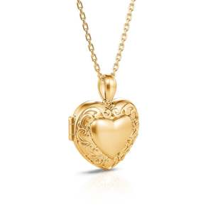 Jeulia Rhodium Plated Sterling <b>Silver</b> Personalized Photo <b>Locket</b> Necklace with Vintage Heart Design - Product Image 4