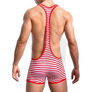 Camiseta de lucha con bandera americana para hombre, mono con suspensorio, ropa interior activa de una pieza atlética patriótica, culturismo - Product Image 3