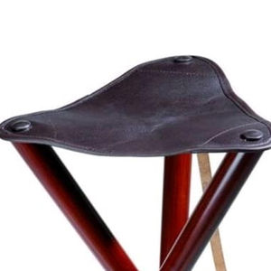 Silla Taburete Trípode de Madera para Fotografía con Asiento de Cuero, Taburete para Observación de Aves, Silla de Caza Transpirable Personalizable - Product Image 4