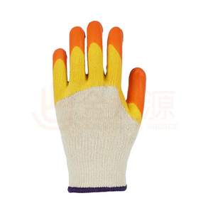 Gants Pérou à paume en latex tricoté de qualité supérieure, revêtement à double trempage, gant de travail orange/blanc - Product Image 6