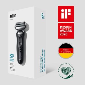 Rasoir électrique double lame pour homme, tondeuse à grille noire étanche IPX7, rasoir de rechange pour le visage, le corps et la barbe, recharge USB, version allemande - Product Image 3