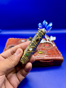 Tour de cristal de guérison en pyrite naturelle, baguette magique en fil de fer, pierre d'énergie pour la protection spirituelle de guérison Reiki, vente en gros - Product Image 3