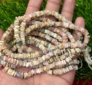 ลูกปัดหินโอปอลสีชมพูธรรมชาติขนาด5มม. ทรงเหลี่ยมพร้อมส่ง - Product Image 2