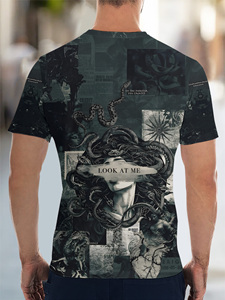 เสื้อยืดแขนสั้นฮิปฮอปเสื้อยืดผ้าฝ้ายโพลีเอสเตอร์ออกแบบได้ตามต้องการ - Product Image 2