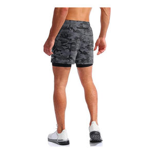 กางเกงขาสั้นผู้ชายสองชั้น กางเกงขาสั้นกีฬา 2-in-1 แห้งเร็ว ระบายอากาศได้ เหมาะสําหรับการวิ่งและฟิตเนส - Product Image 4