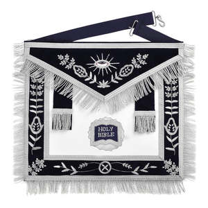 Wholesale Hand Embroidered Masonic Regalia Apron Good Quality Blue Masonic Master Mason Apron - Product Image 1