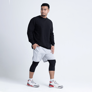 Custom Casual <b>White</b> Muslim Men Sports Awrah <b>Shorts</b> for <b>Gym</b> & Training 2-in-1 Men’s Modest Training <b>Shorts</b> with Compression Pants - Product Image 1