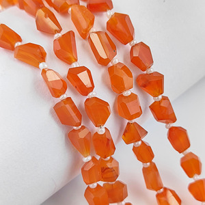 Cornaline facettes coupées pépites de pierres précieuses brins de perles - Product Image 5