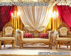 Último diseñador italiano Love-Seat conjunto de sofá de boda estilo moderno lujo italiano boda escenario sofá teca madera cómodo elegante - Product Image 6