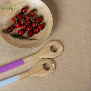 Cuillères à dîner et à salade classiques en bambou plaqué or rose - Durables, écologiques, capacité de 10 ml, ustensiles de cuisine - Product Image 3