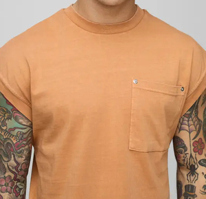 Chemise sans manches en coton de haute qualité 305G, t-shirt ample ajusté pour hommes, logo personnalisé, style formel, chemises en gros - Product Image 3