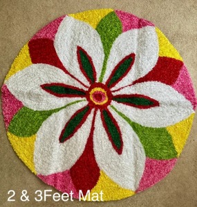 Tapis de porte Rangoli, tapisseries, décoration Pooja, cadeau de pendaison de crémaillère, mariage, fête prénatale, décoration Diwali, fleurs, Ganpati, Navratri - Product Image 3