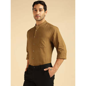 Amanush <b>Mens</b> Solid Mandarin Collar Cotton Casual <b>Shirt</b> Full Sleeve Breathable Poplin Fabric Spring Style <b>Mens</b> Wear <b>Shirts</b> - Product Image 3
