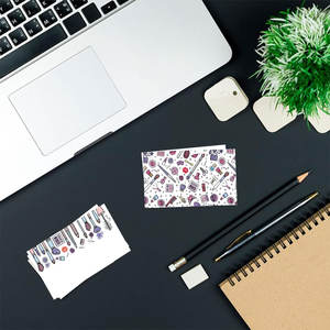 Tarjetas de Visita de Cartulina Mate de 300 g/m² con Relieve, Diseño Personalizado, Impresión Offset a Doble Cara, Tarjetas Personalizadas para Maquilladores - Product Image 4